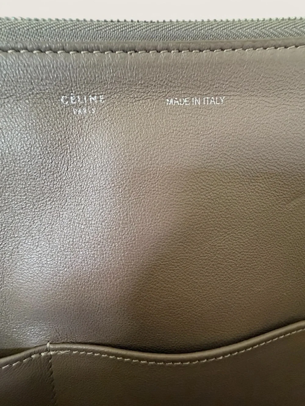 Celine Edge Medium Tote Taupe Grained Leather Phoebe Philo